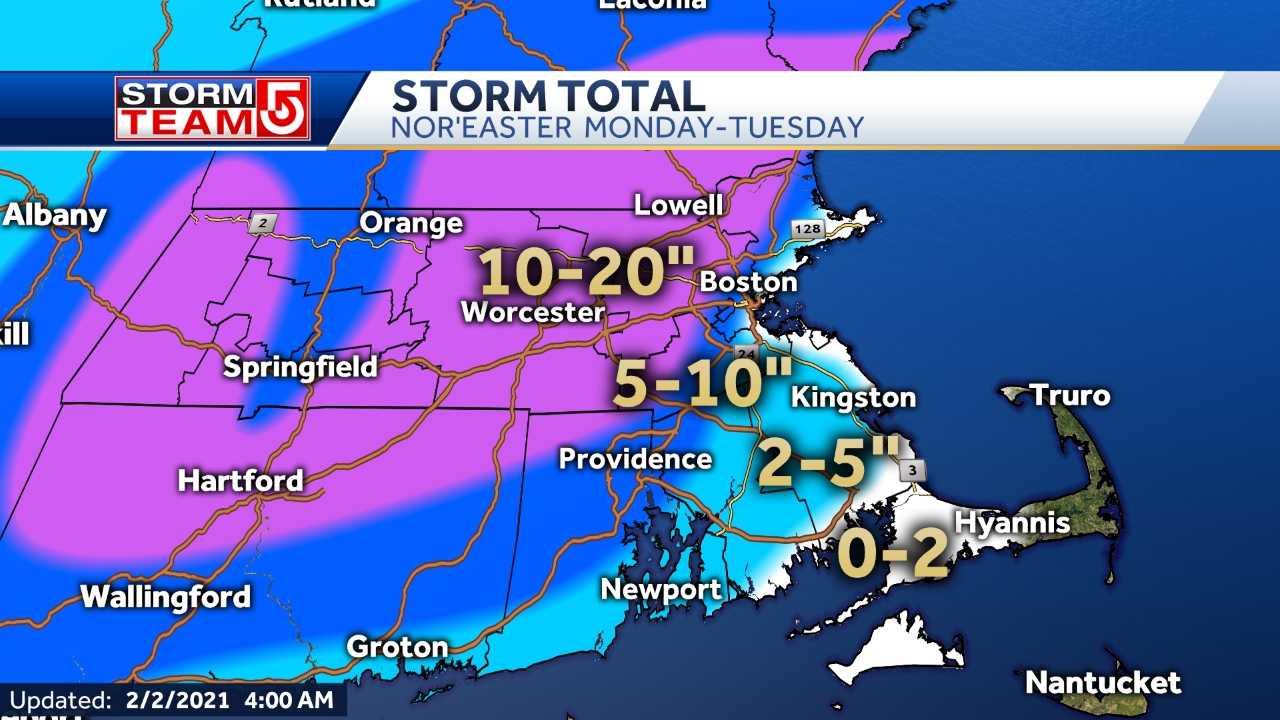 Snowfall Totals in the area